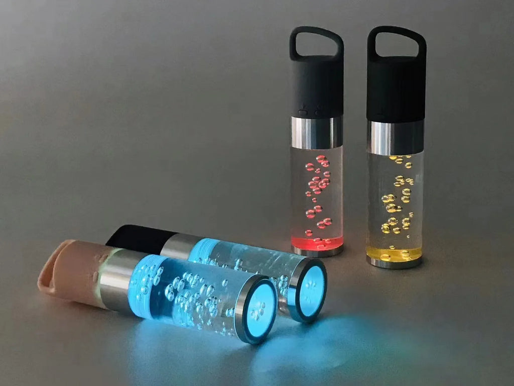 Portable Bluetooth speaker with colourful crystal lights in compact 145mm design