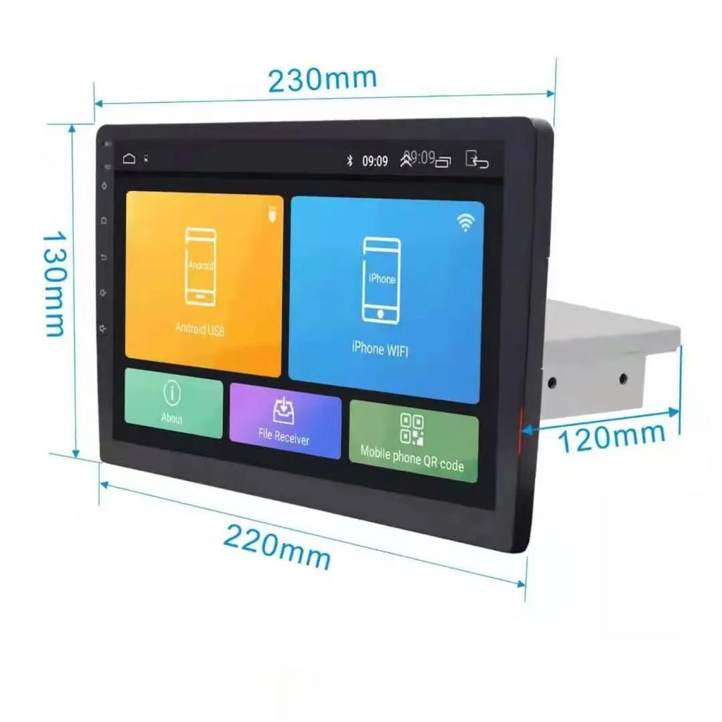 Black GM car Android navigator with rotating 9/10.1 inch TFT LCD screen for GPS navigation