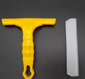 Double-layer silicone car film wiper scraper with plastic body, soft silicone strip, red or yellow colour option