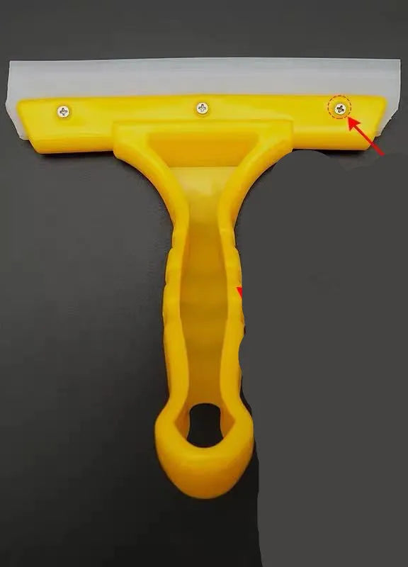 Double-layer silicone car film wiper scraper with plastic body, soft silicone strip, red or yellow colour option