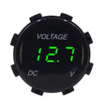 Digital voltmeter with waterproof LED lens display, 6-30V, red blue green options, for car SUV ATV marine