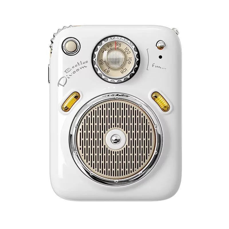 Compact FM Four in One Smart Bluetooth Speaker in green, showing front speaker grille and control buttons.