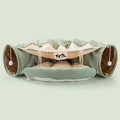 Collapsible cloth cat tunnel in bar colour with dimensions 45cm by 50cm by 22cm