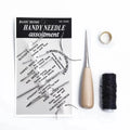 Four-piece leather tool set with alloy steel tools for DIY leather crafting