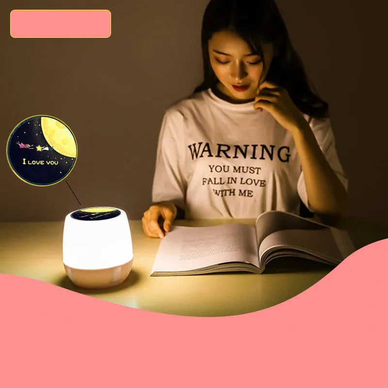 Pruixin PRX1363 projector night light projecting rotating star patterns on a bedroom wall