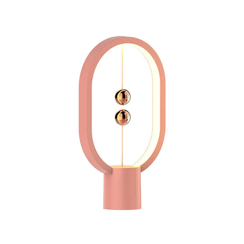 Mini magnetic switch USB LED table lamp with floating switch, plastic shade, available in black, green, pink, red, white, and wooden colour.