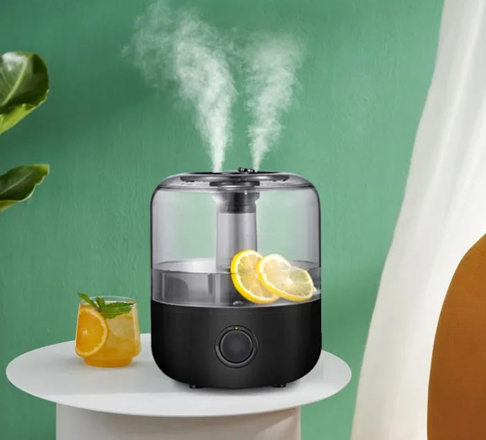 White bedroom humidifier with 3 litre water tank and aromatherapy function, measuring 183mm square