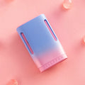 Jelly hanging neck USB mini fan showing mint peach colour and compact design