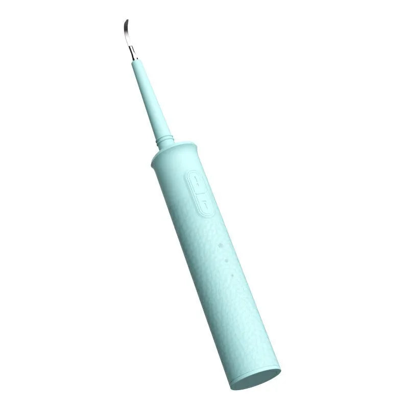 Household dental scaler handle with USB charging cable, storage tray, and cleaning attachments for teeth and tongue.