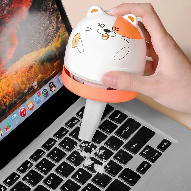 Laiting USB wireless charging mini desktop vacuum cleaner with flat nozzle for keyboard cleaning