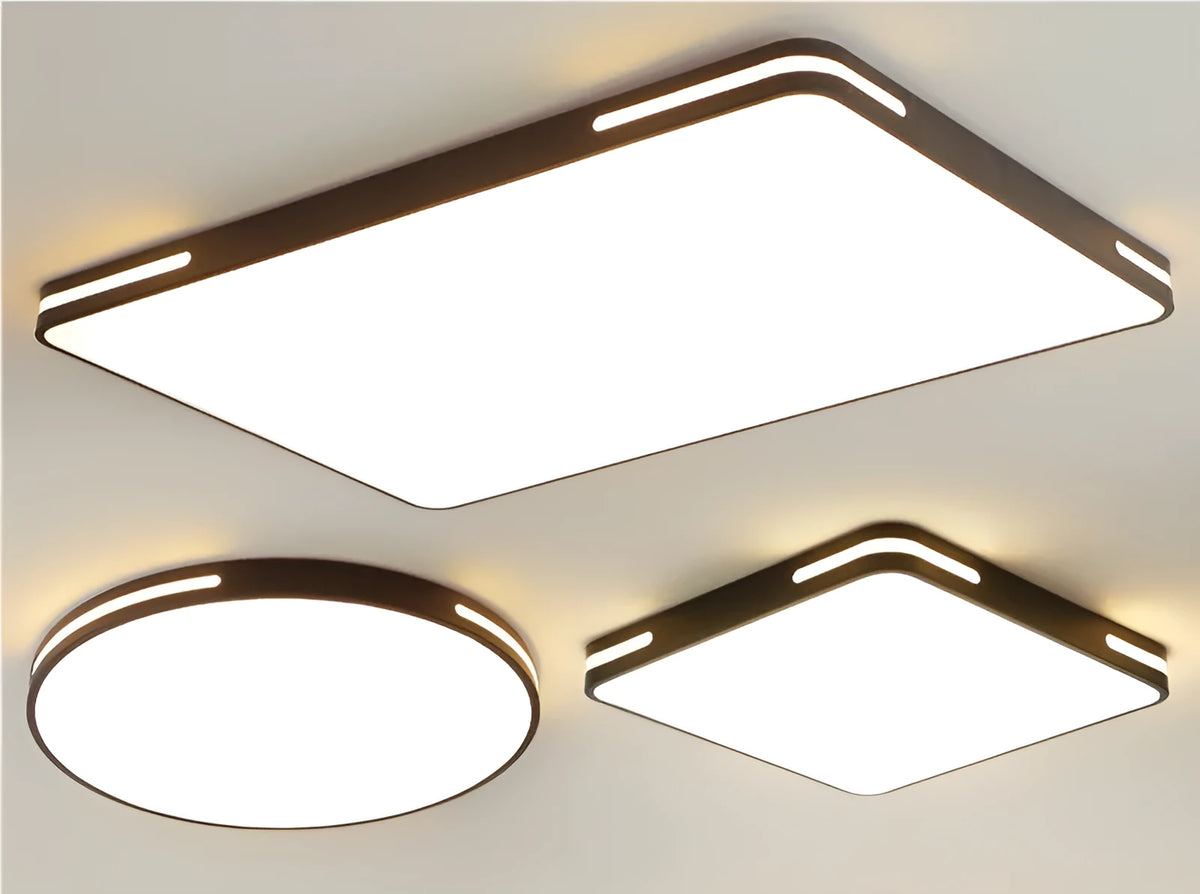 Round ultra-thin LED ceiling lamp in acrylic black or white, 300-600mm diameter, with remote control option.