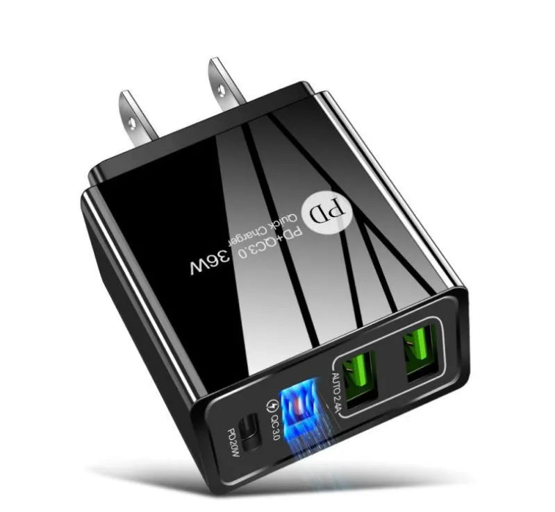 PD 20W fast charging head with Quick Charge 3.0 technology and multiple USB ports