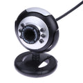 Video computer camera with six white LED lights and USB connector for night vision video calling