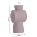 Nordic Morandi ceramic vase with colour glaze finish in beige colour option, 25cm height