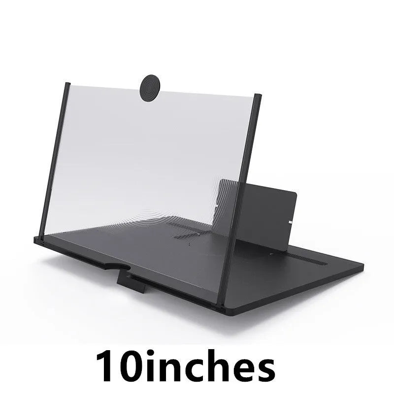 12-inch wooden screen amplifier bracket in folded position showing log wood and acrylic construction