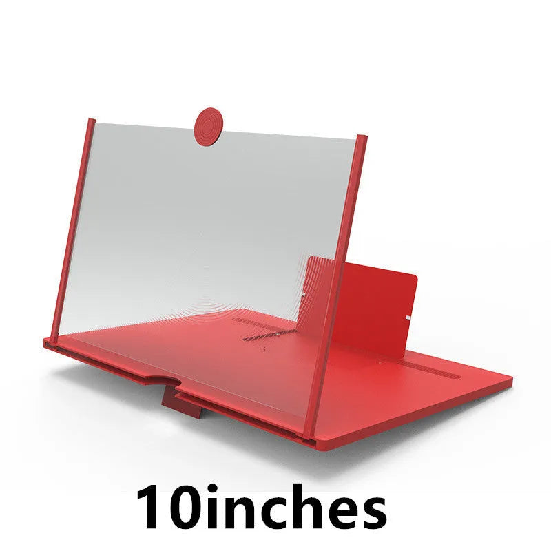 12-inch wooden screen amplifier bracket in folded position showing log wood and acrylic construction