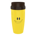 Double insulation travel tumbler with twist-top silicone seal showing cartoon patterns