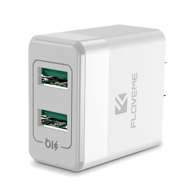 European and American standard travel charger with USB port in black or white colour