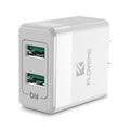European and American standard travel charger with USB port in black or white colour