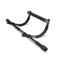 Black steel pull-up bar with tension bar for indoor fitness equipment
