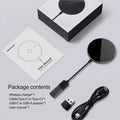 Black MagSlim NKT06 magnetic wireless charger for mobile phones on a flat surface.