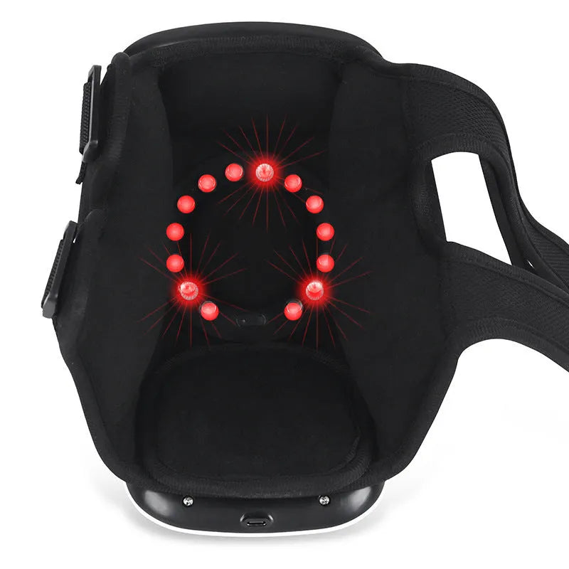 White rechargeable leg and knee massager with hot compress and vibration, knee pad, three-gear controller, 655 grams
