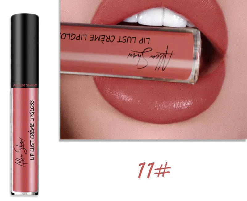 Silky cream texture lip gloss in multiple colour options showing mineral-based formulation