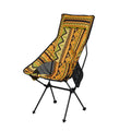 Aluminium alloy folding moon chair in red or yellow for camping, beach, fishing, and garden leisure