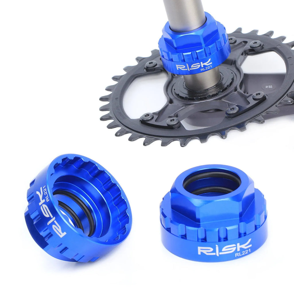 Blue aluminium alloy bicycle wrench for 12-speed direct mount disc removal