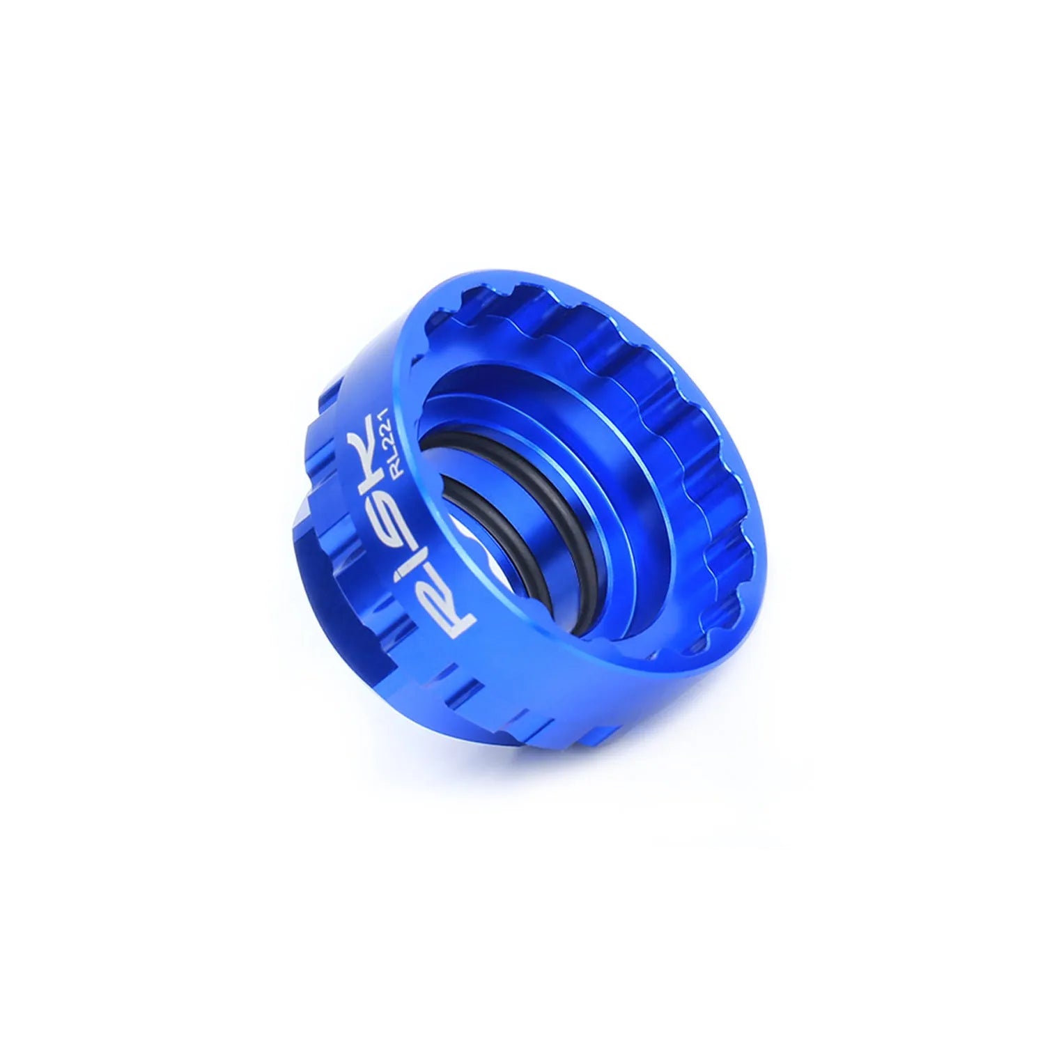 Blue aluminium alloy bicycle wrench for 12-speed direct mount disc removal