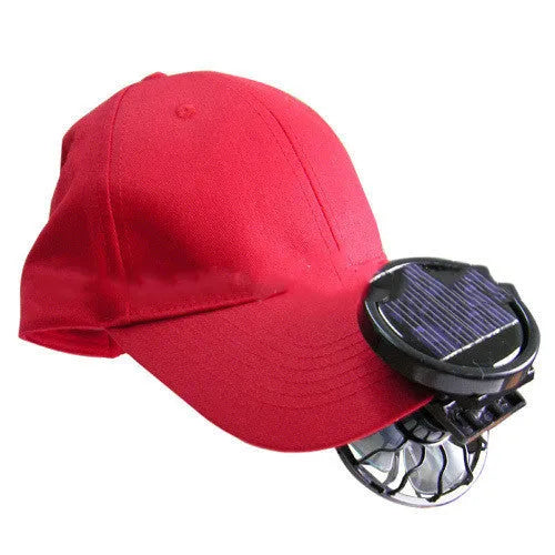 Solar-powered clip-on fan with 10cm blade for outdoor cooling, black design