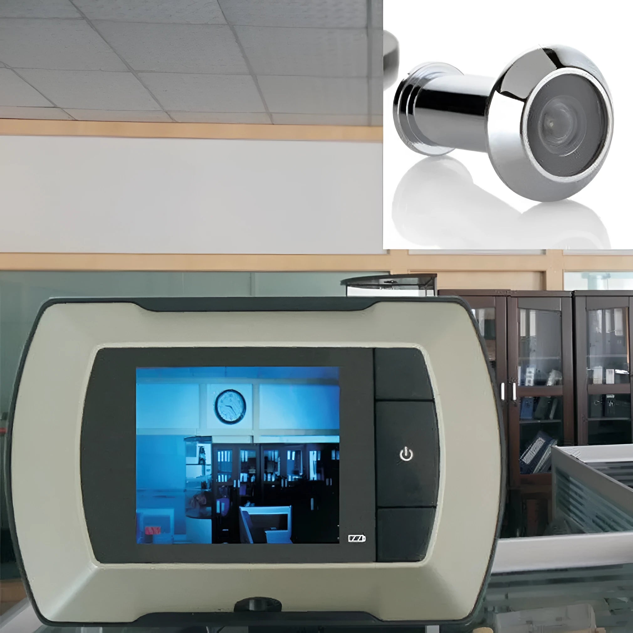 Digital door peephole with indoor LCD monitor and outdoor wireless camera unit