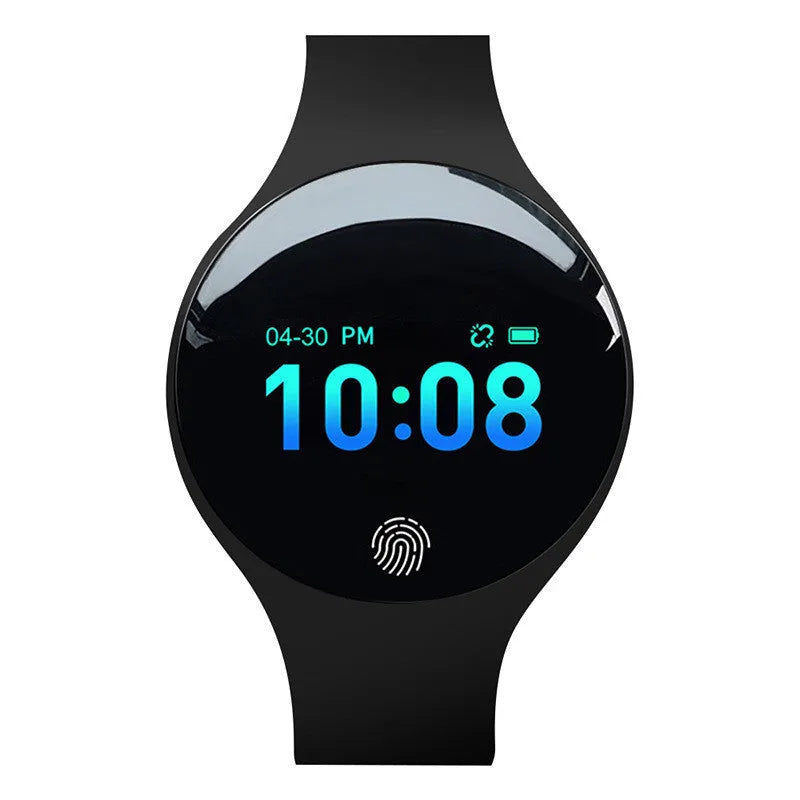 Smart watch with 0.66-inch screen on 37mm dial, showing blue colour option with 250mm strap