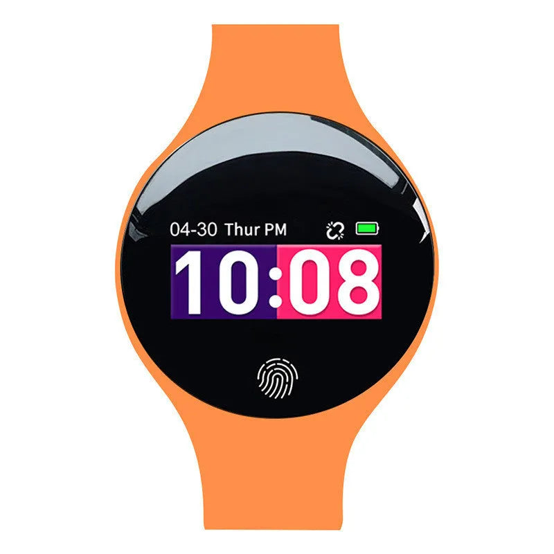 Smart watch with 0.66-inch screen on 37mm dial, showing blue colour option with 250mm strap