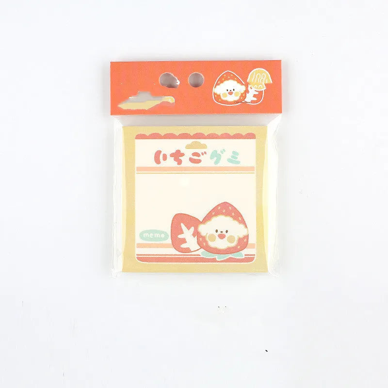 MIINKYS kawaii strawberry design memo pad notepad with 100 sheets, 80mm square.