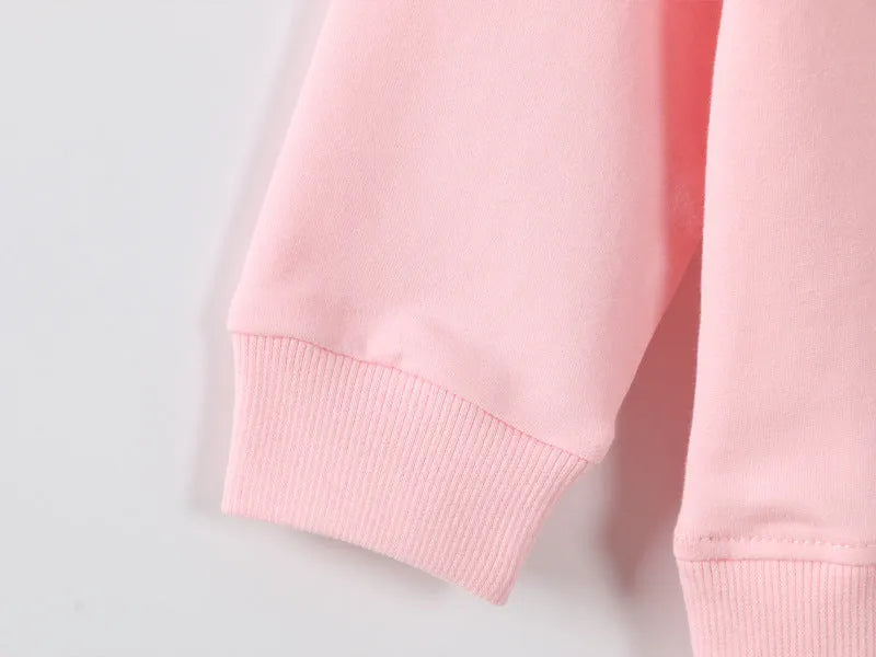 Korean style baby girl's cartoon pattern autumn sweater in soft fabric.