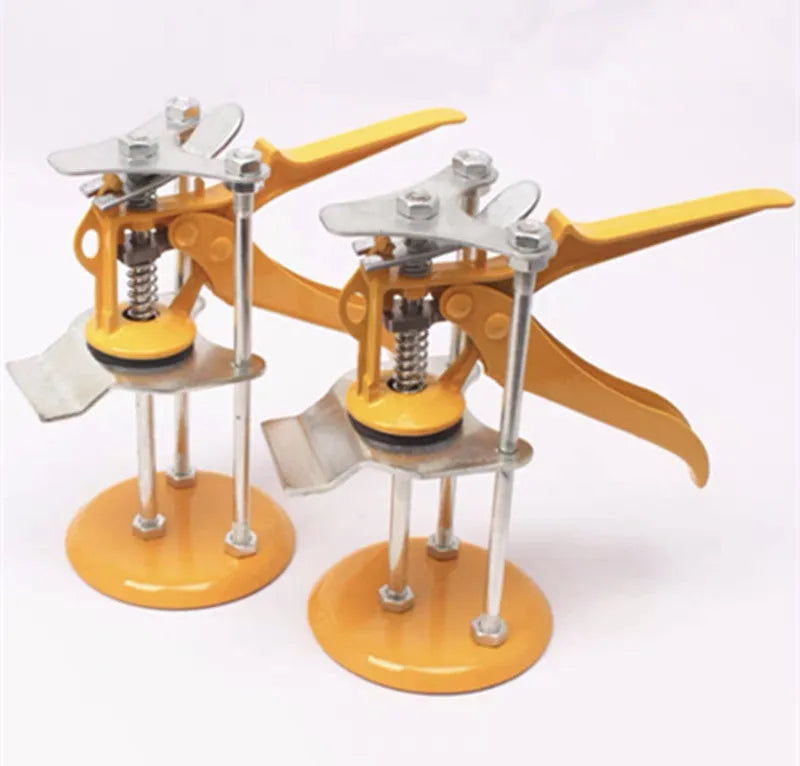 Metal tile raising locator with adjustable height mechanism measuring 23.5cm long by 6.5cm wide for concrete processing installations