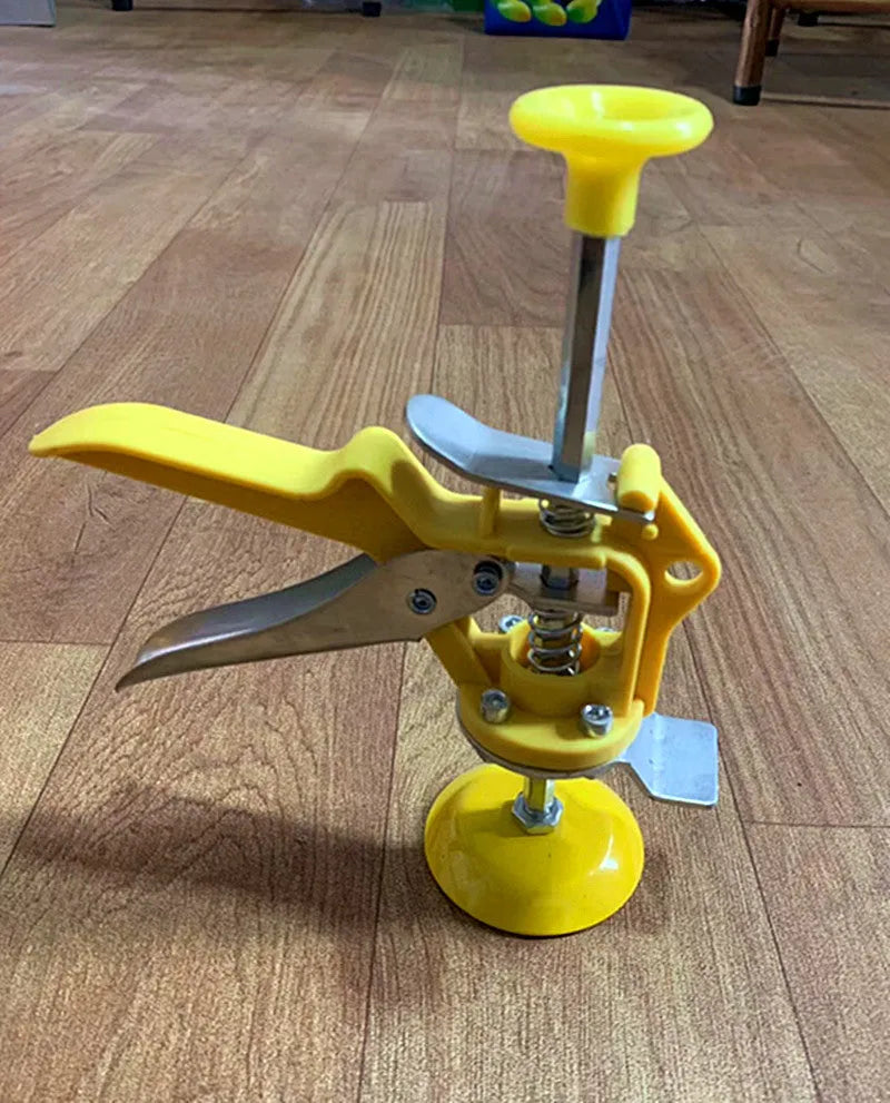 Metal tile raising locator with adjustable height mechanism measuring 23.5cm long by 6.5cm wide for concrete processing installations