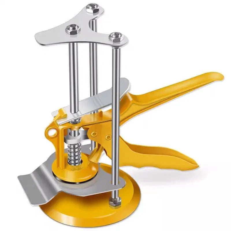 Metal tile raising locator with adjustable height mechanism measuring 23.5cm long by 6.5cm wide for concrete processing installations
