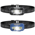 Black or blue sensor headlight with hand wave control, USB charging port, and LED lights for outdoor running