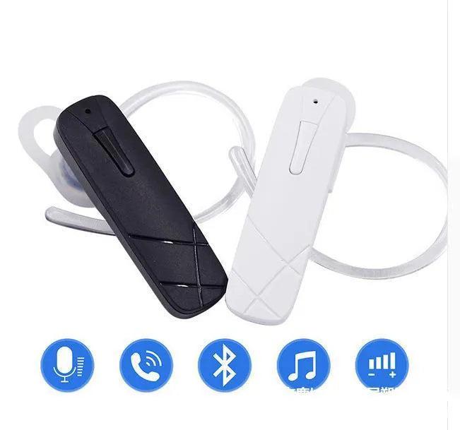 Compact black or white wireless Bluetooth V4.1 stereo earplug headset.