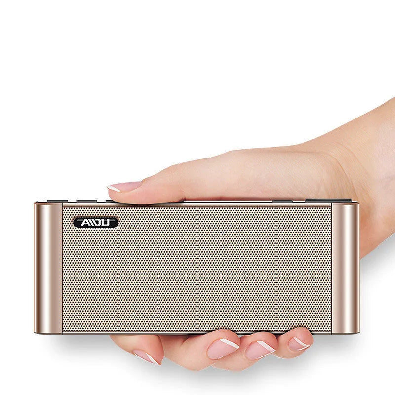 Portable Bluetooth speaker with dual speakers, USB and radio, 170mm x 67mm x 33mm, Black or Golden