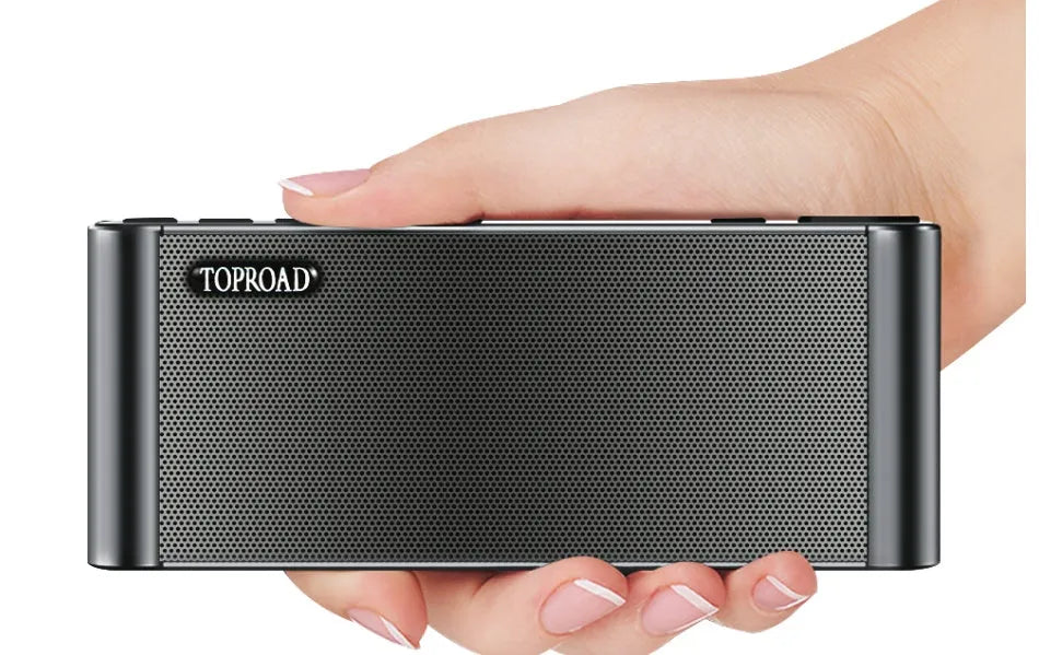 Portable Bluetooth speaker with dual speakers, USB and radio, 170mm x 67mm x 33mm, Black or Golden