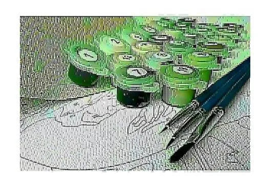 Apple and Chardonnay DIY digital painting kit with linen canvas, brushes, and paints for creating 40x50cm to 60x75cm artworks