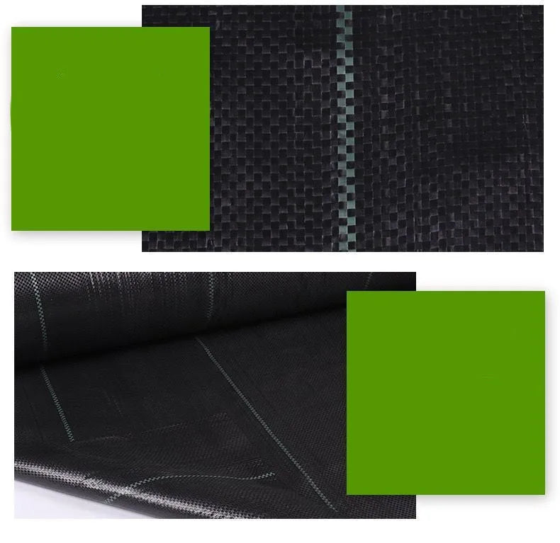 Black polyethylene composite woven weed-proof cloth laid on soil with size options from 1x1m to 1.5x5m