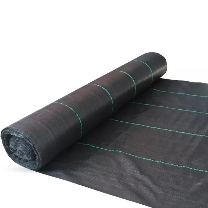 Black polyethylene composite woven weed-proof cloth laid on soil with size options from 1x1m to 1.5x5m