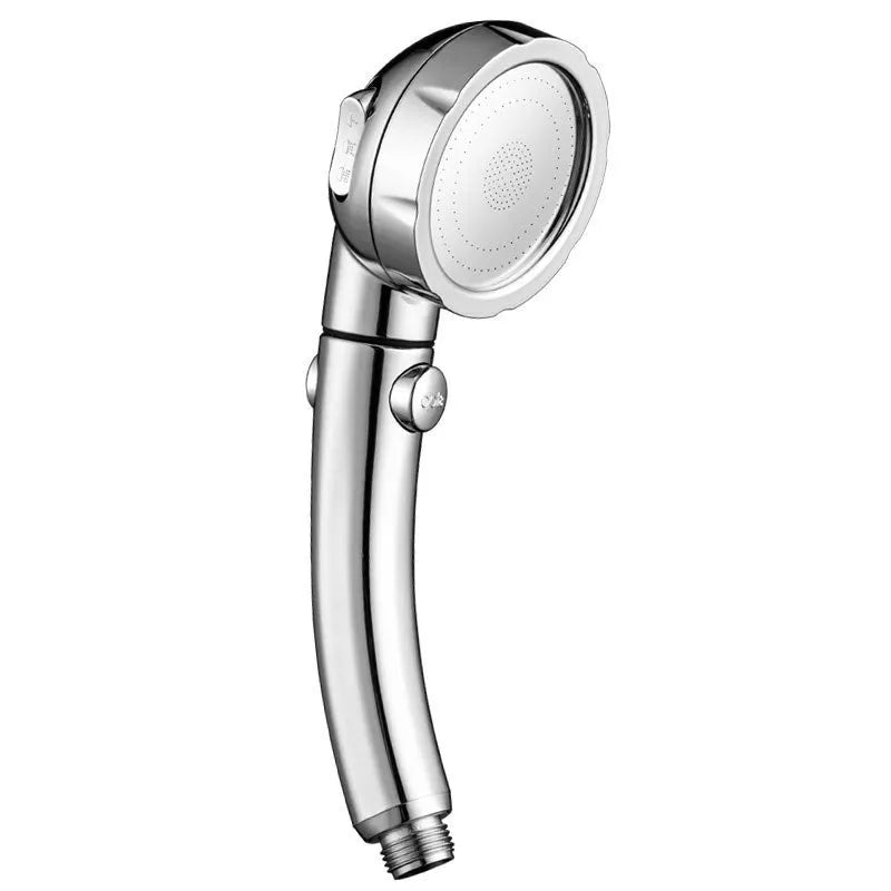 Handheld shower head with universal interface in blue finish, constructed from ABS material for bathroom installation
