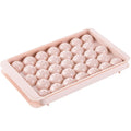 Sky blue and pink 3D round ice ball mould trays with 18 and 33 grid options for home bar use.