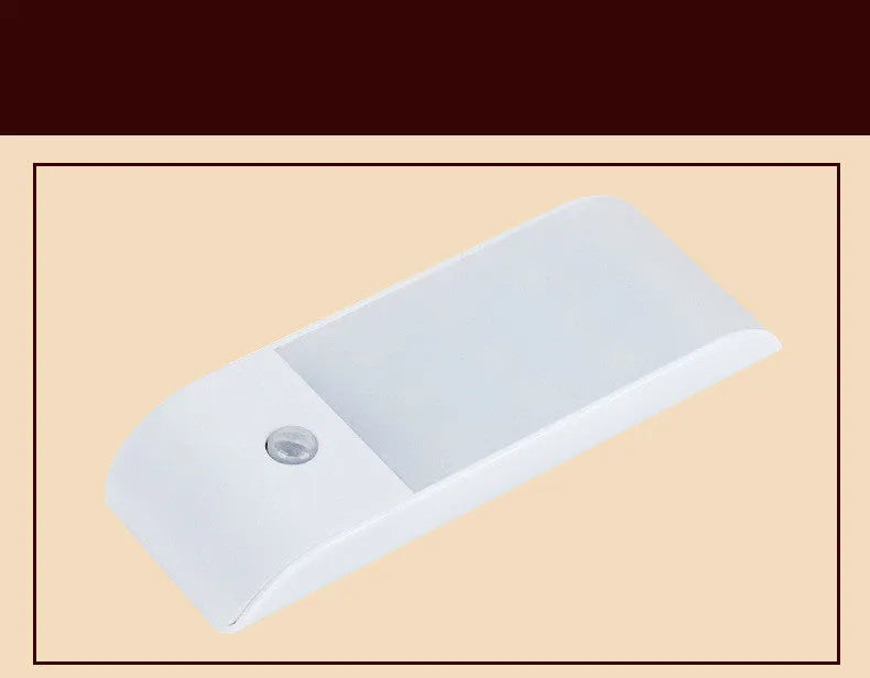 12LED rechargeable night light with infrared sensor showing white PVC shade and automatic activation feature