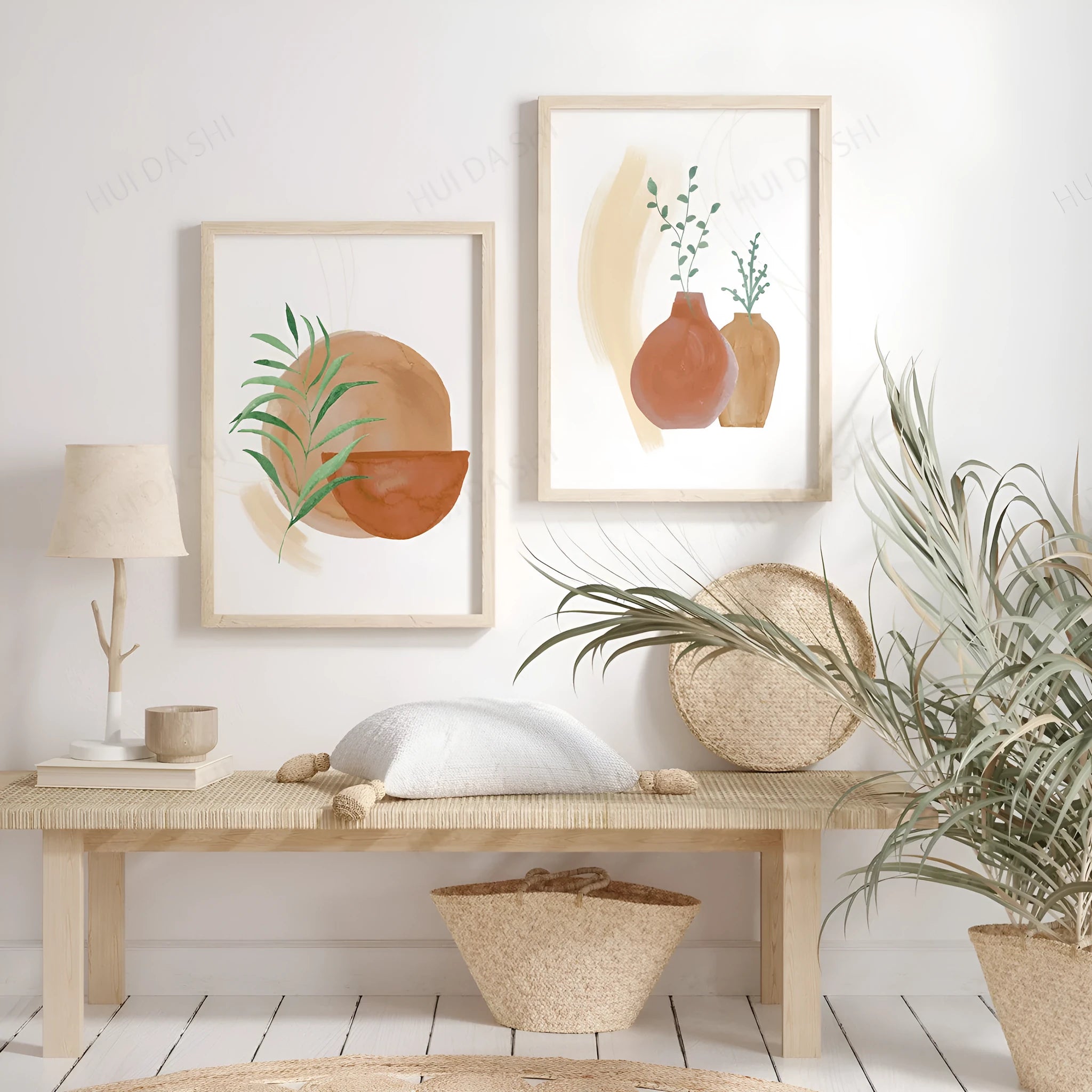 Bohemian patterned canvas wall art print on waterproof material in multiple size options.